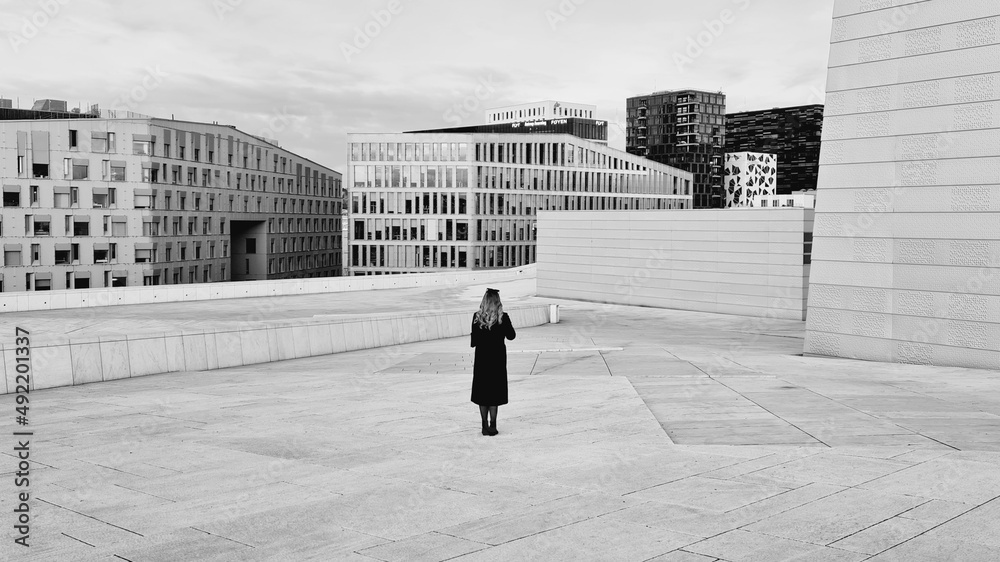 people walking in the city of oslo people walking in the city of oslo