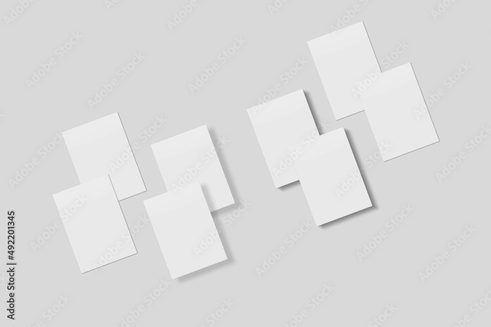 Blank paper for mockup. 3D Render. Blank paper for mockup. 3D Render.