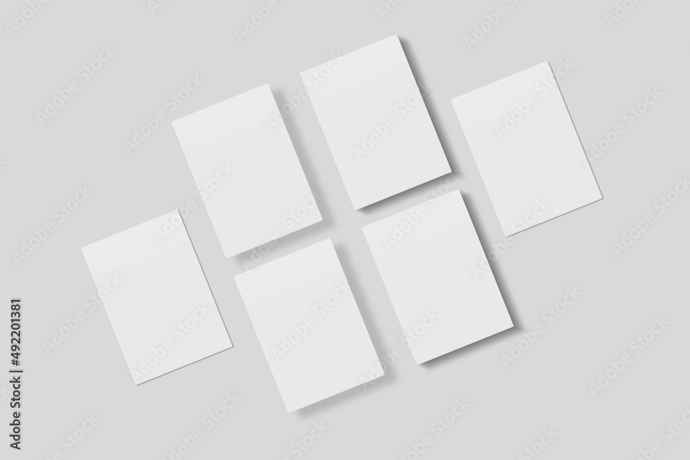 Blank paper for mockup. 3D Render. Blank paper for mockup. 3D Render.