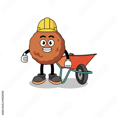 meatball cartoon as a contractor