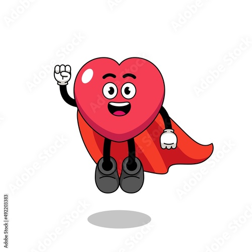 love cartoon with flying superhero