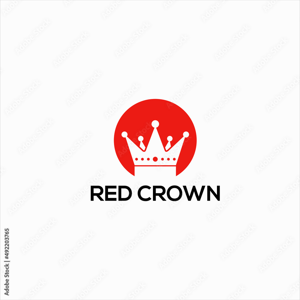 Crown red Logo and Icon mascot for your company