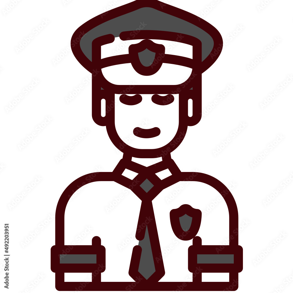policeman one color icon policeman one color icon