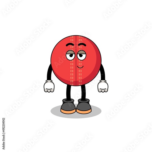 cricket ball cartoon couple with shy pose