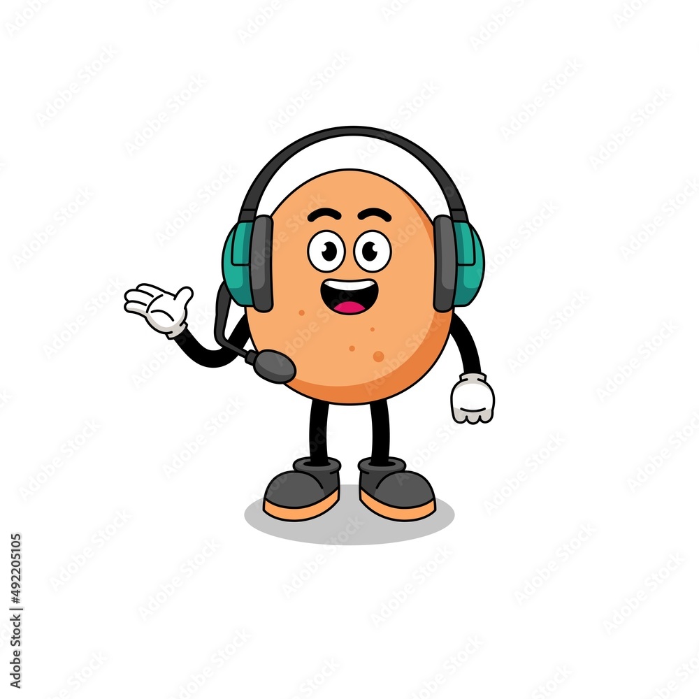 Mascot Illustration of egg as a customer services