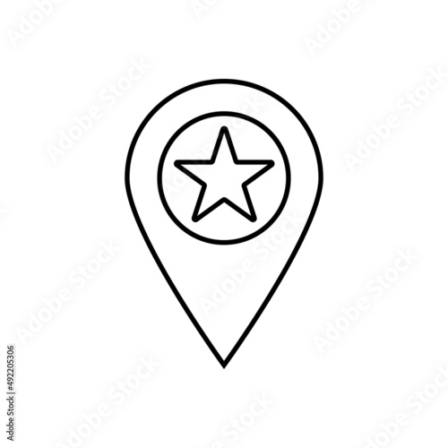 Free Download Map pointer with star icon in line style - GFXLoad