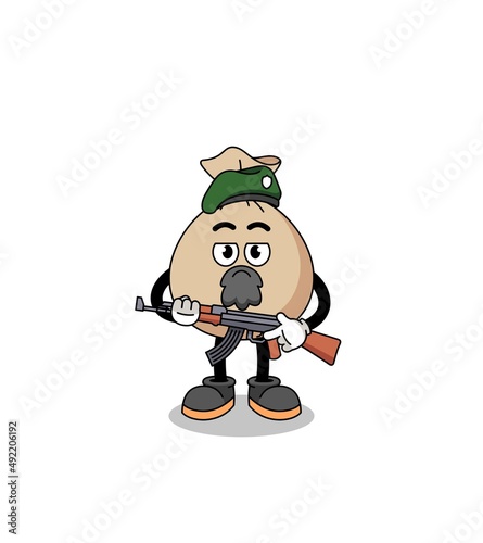 Character cartoon of money sack as a special force © Ummu