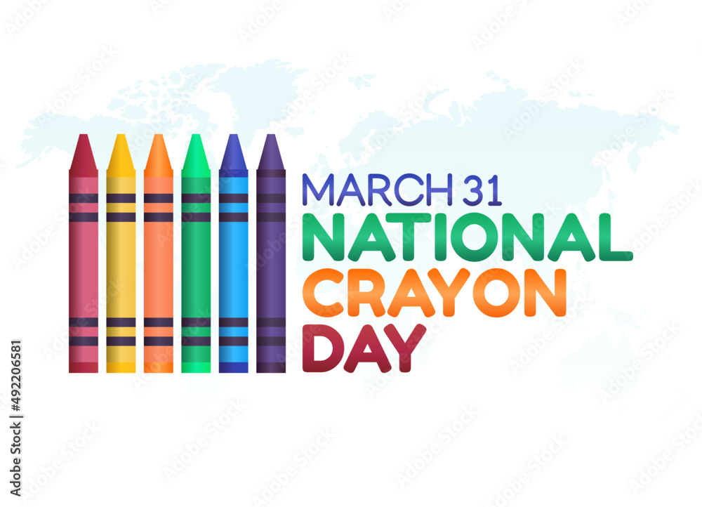vector graphic of national crayon day good for national crayon day