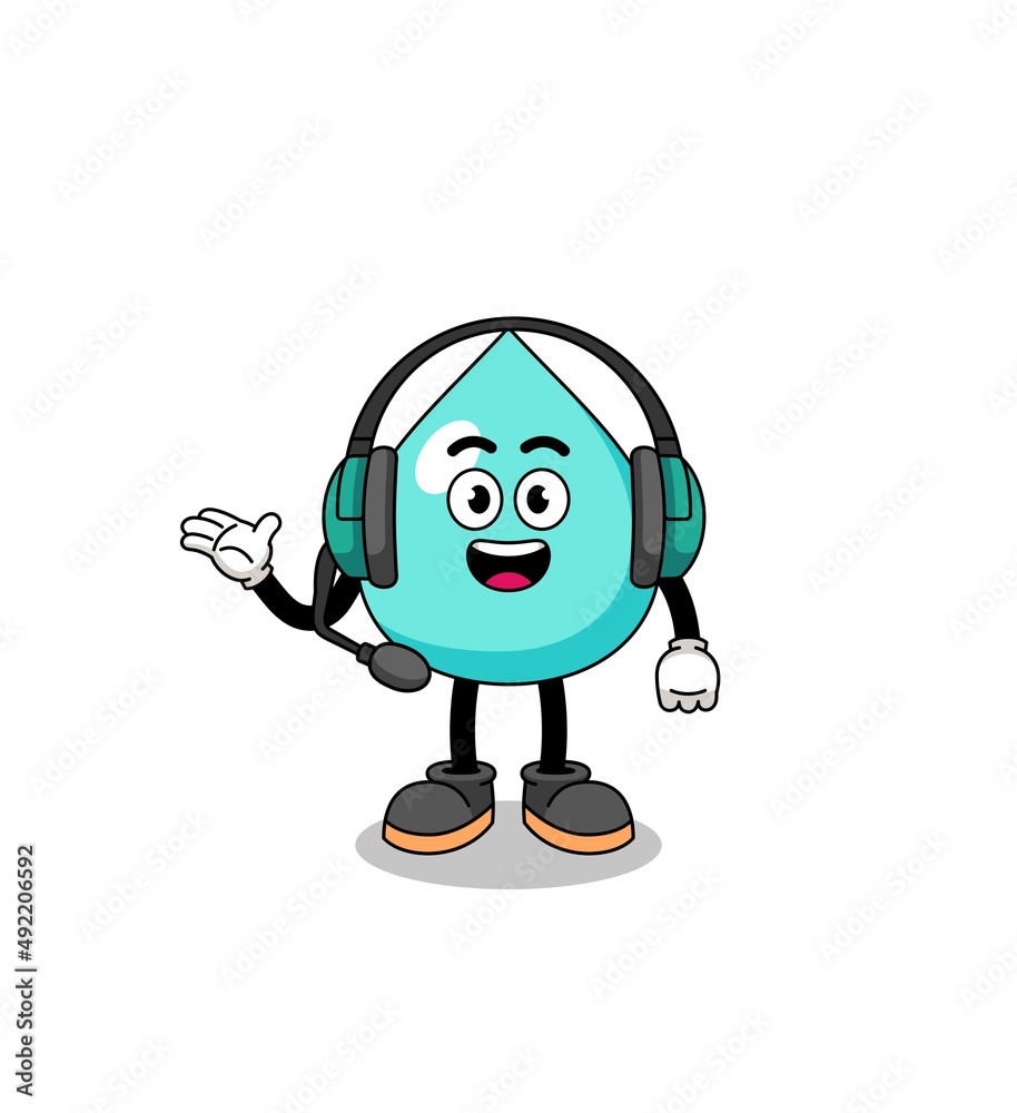 Mascot Illustration of water as a customer services Mascot Illustration of water as a customer services