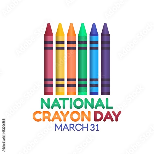 vector graphic of national crayon day good for national crayon day celebration. flat design. flyer design.flat illustration.