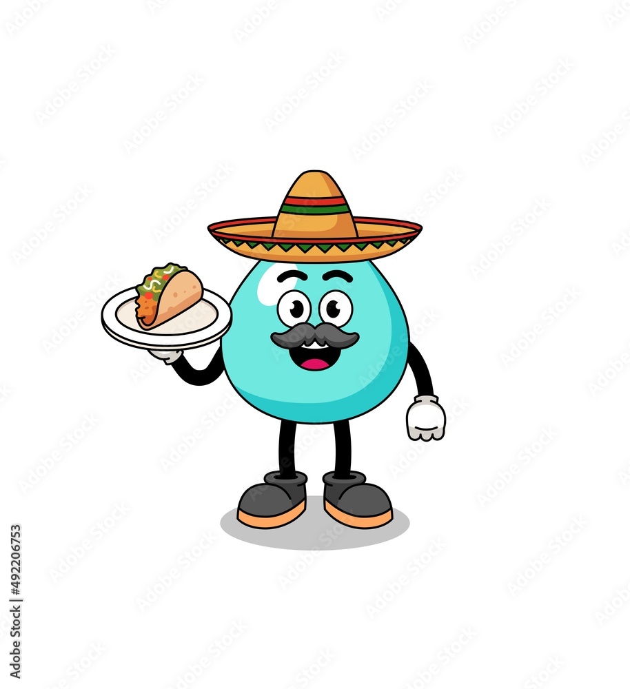 Character cartoon of water as a mexican chef Character cartoon of water as a mexican chef