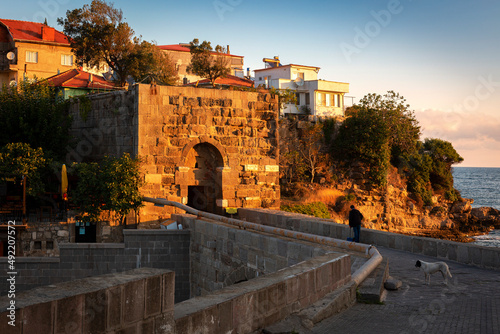 Fototapeta Naklejka Na Ścianę i Meble -  amasra/turkey. 12september 2020.beautiful resort town and tourist destination on the sea beach 