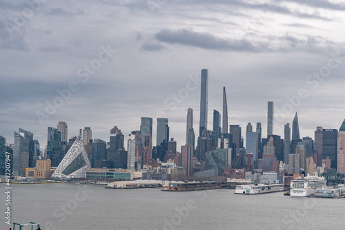 Manhattan skyline overcast sky, cityscape perspective, travel tourist destination. © Stock fresh 