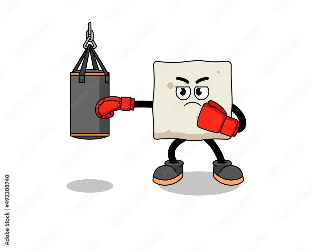 Illustration of tofu boxer Illustration of tofu boxer