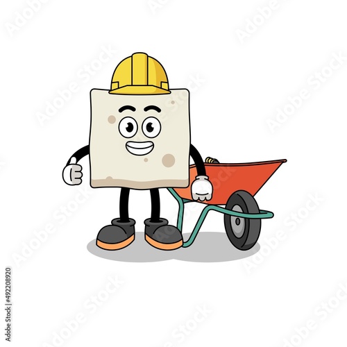 tofu cartoon as a contractor
