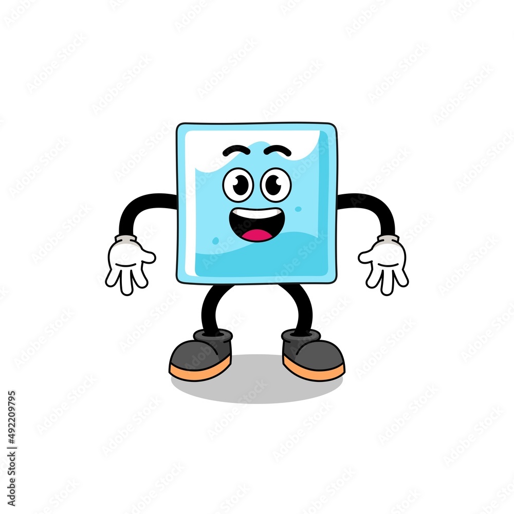 ice block cartoon with surprised gesture ice block cartoon with surprised gesture