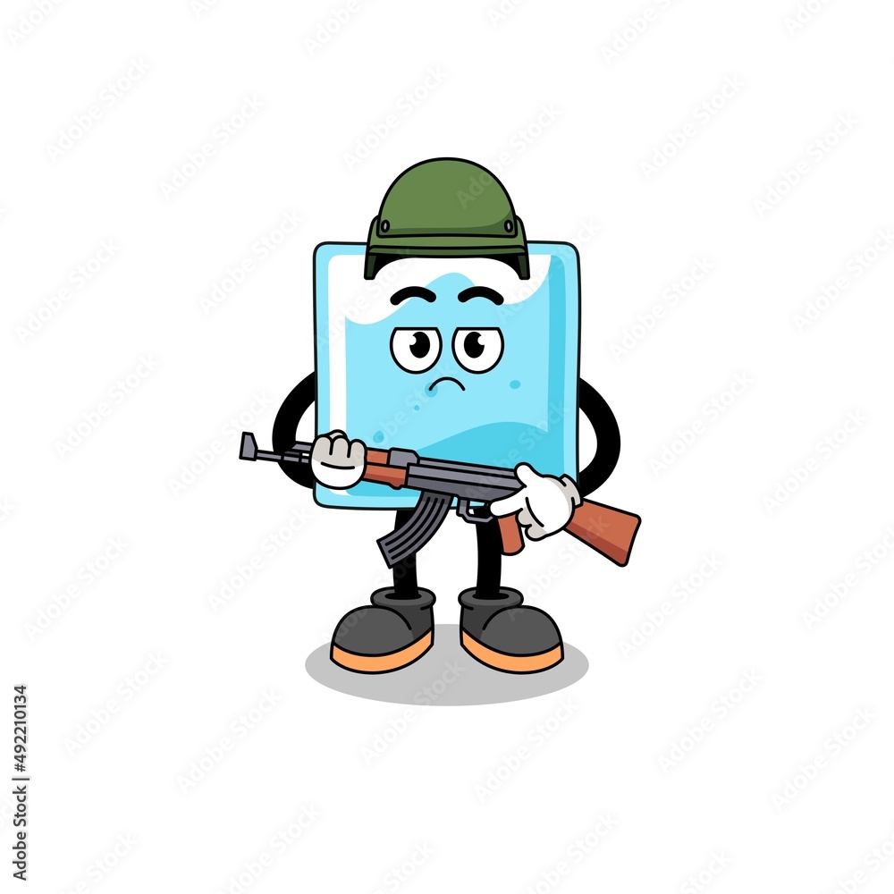 Cartoon of ice block soldier Cartoon of ice block soldier