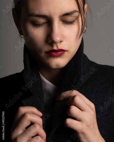 Caucasian woman portrait in classic style