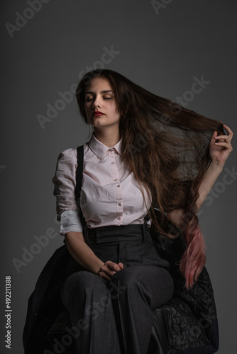 Caucasian woman portrait in classic style