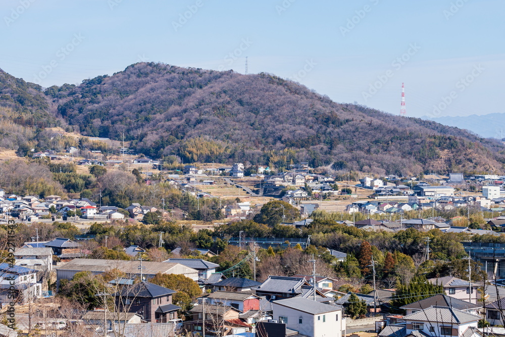 Landscape of takamatsu city suburbs ( kokubunji town )  , kagawa, shikoku, japan	