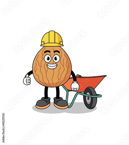 almond cartoon as a contractor