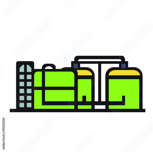 Biogas power plant vector illustration 