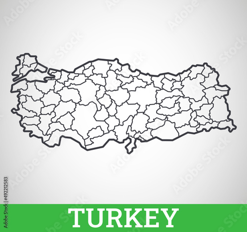 Simple outline map of Turkey. Vector graphic illustration.