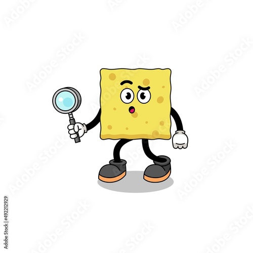 Mascot of sponge searching