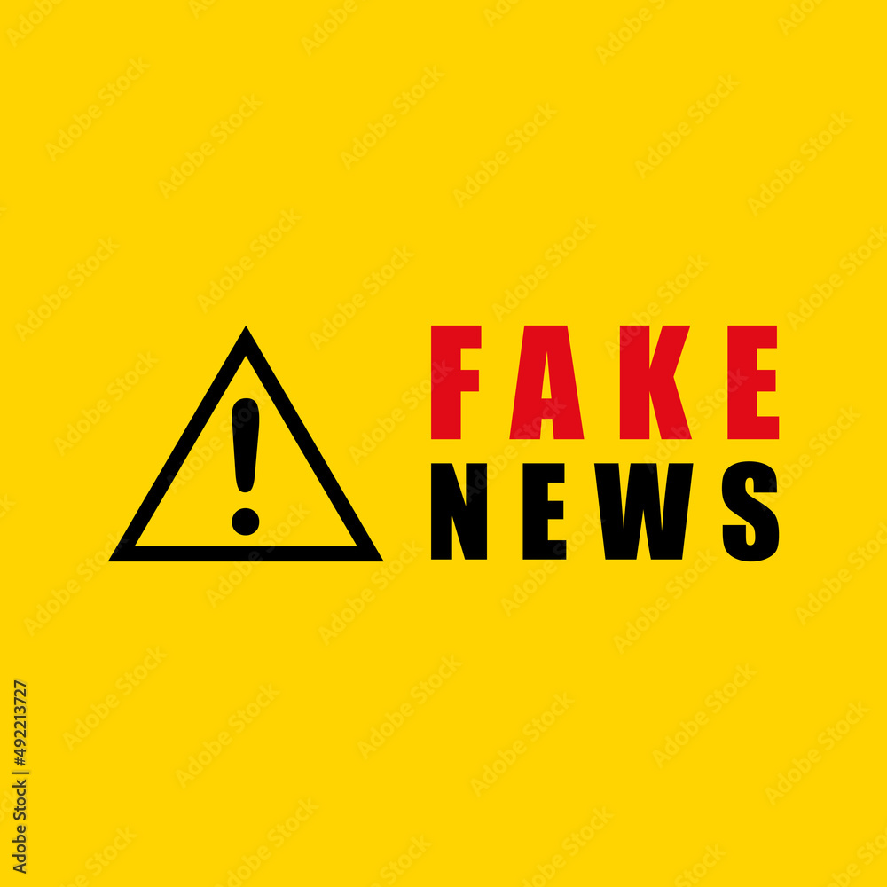 Obraz premium Fake news isolated on light yellow background. Banner design template. Vector illustration. Perfect for design elements of fake news and HOAX news campaigns. prohibiting the spread of fake news.