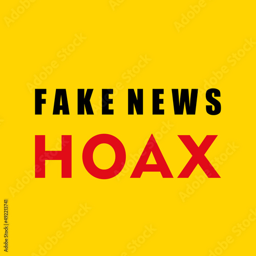 Fake news isolated on light yellow background. Banner design template. Vector illustration. Perfect for design elements of fake news and HOAX news campaigns. prohibiting the spread of fake news.