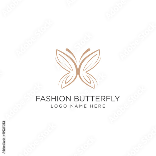Fototapeta Naklejka Na Ścianę i Meble -  Butterfly logo icon design template. Elegant, luxury, premium vector