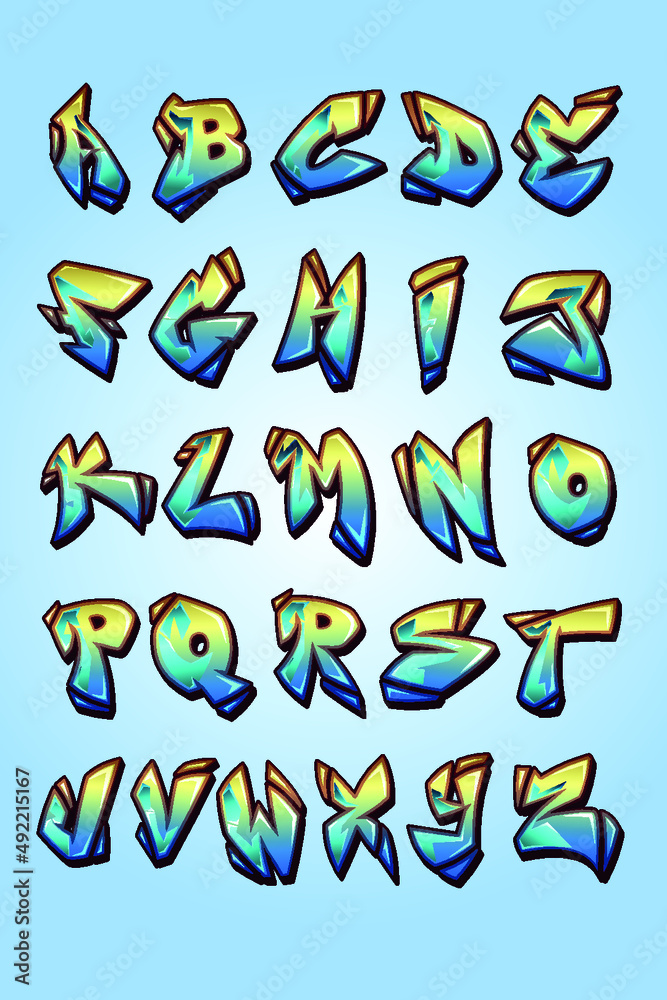 alphabet vector design graffiti