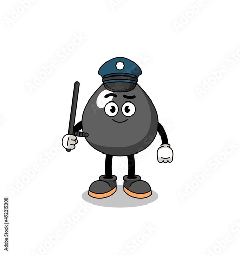 Cartoon Illustration of oil police