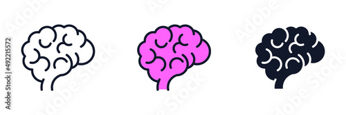 brain neurobiology icon symbol template for graphic and web design collection logo vector illustration