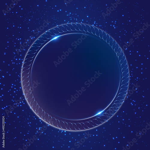 Blue glittering ring background