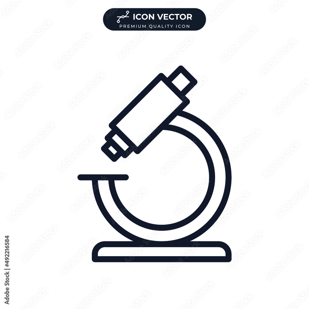 microbiology microscope icon symbol template for graphic and web design collection logo vector illustration