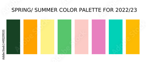 Spring/ summer color palette for 2022/23 for web design, graphic design, art etc.