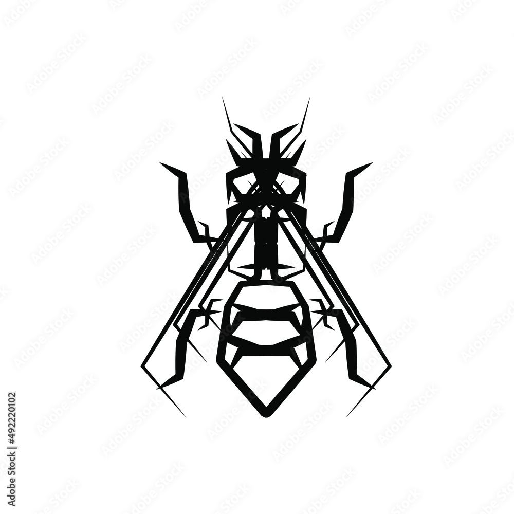 Fly insect logo icon sign Bee bomber fighter symbol emblem Military vintage tech design Modern geometric style Fashion print clothes apparel greeting invitation card cover flyer game poster banner ad Fly insect logo icon sign Bee bomber fighter symbol emblem Military vintage tech design Modern geometric style Fashion print clothes apparel greeting invitation card cover flyer game poster banner ad