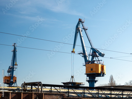Port crane at a thermal power plant.