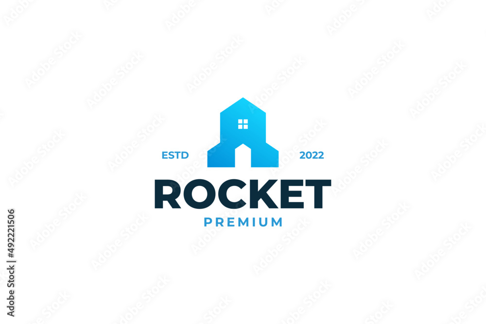 Rocket house logo design vector template Rocket house logo design vector template