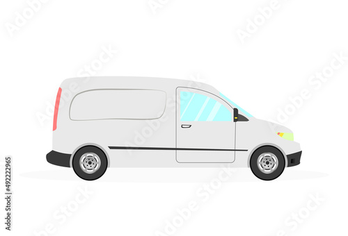 passenger car, cargo car in modern style on white background © Vector VA