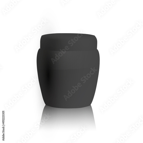 Black creme can isolaten on white background. Vector illustration.