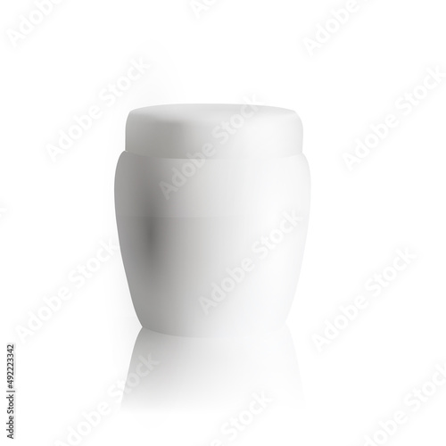 White creme can isolaten on white background. Vector illustration.