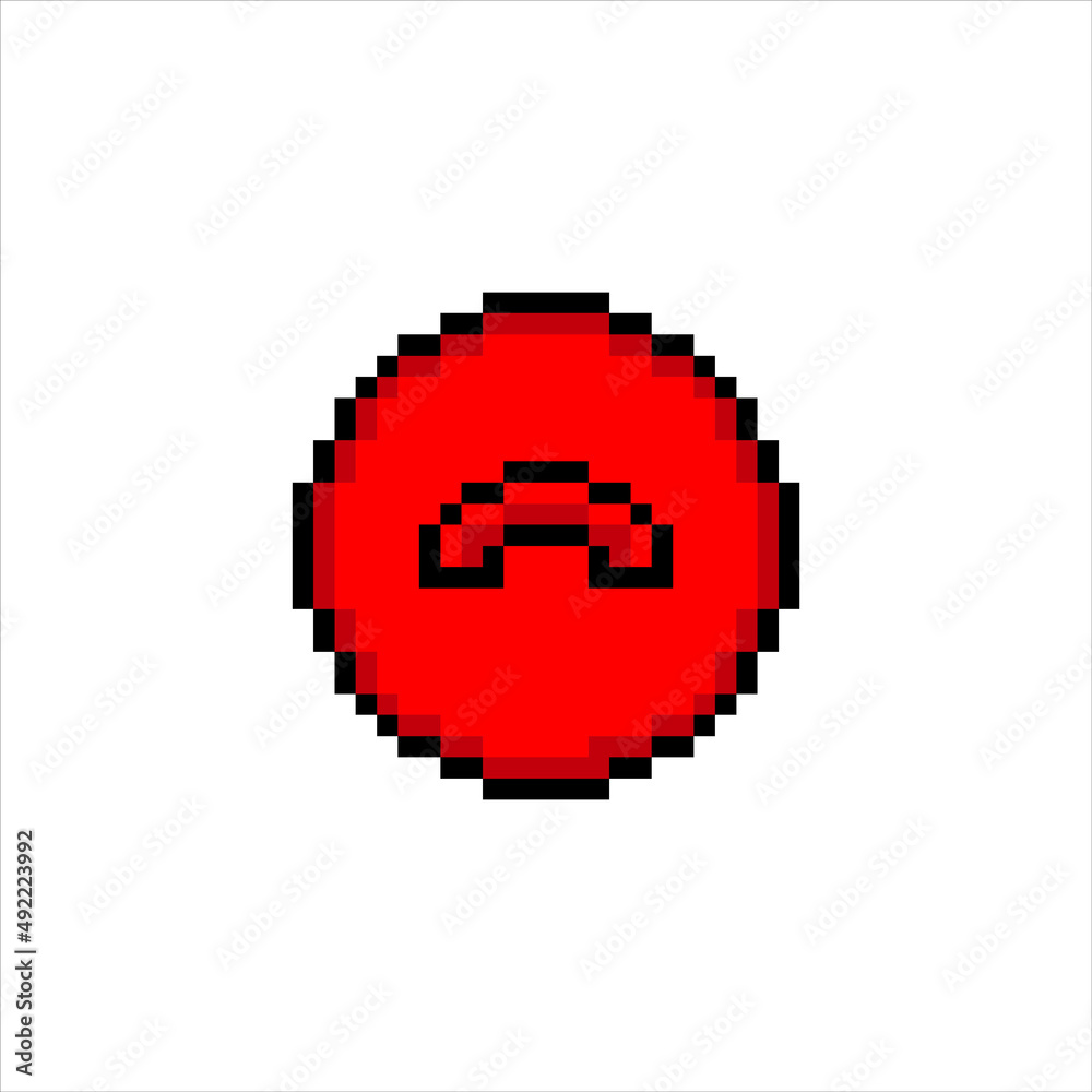 Obraz premium Pixel art with call rejected icon. Vector illustration.
