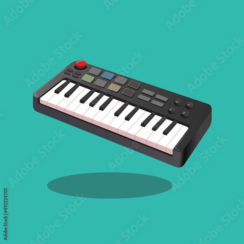 Electric mini keyboard piano music instrument symbol illustration vector