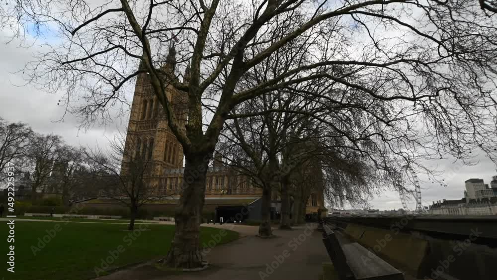 View towards Palace of Westminster and House of Lords, London, United Kingdom View towards Palace of Westminster and House of Lords, London, United Kingdom