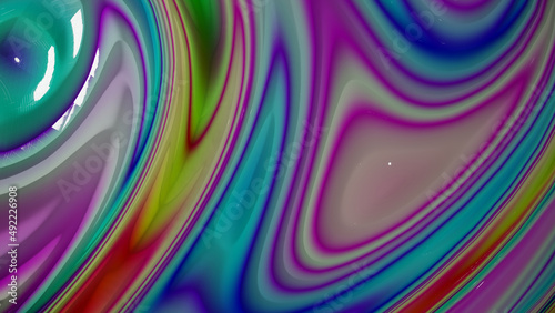 Colorful wave and ripple in many pattern (3D Rendering)