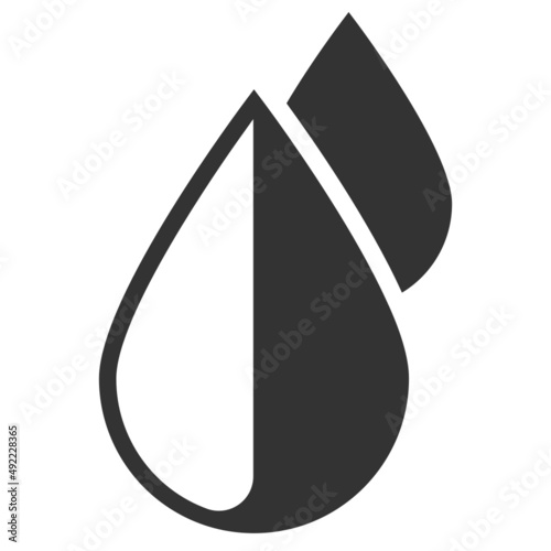 Vector water solid icon, food and drink artboard 64x64 pixel, isolated white background