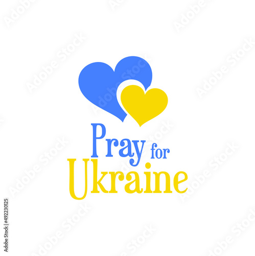 pray for ukraine sign on white background	