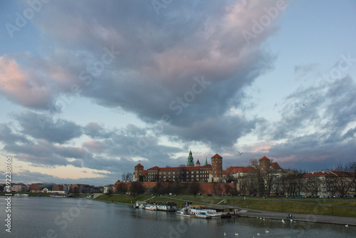  Wawel Royal Castle over the Vistula in Krakow, Poland